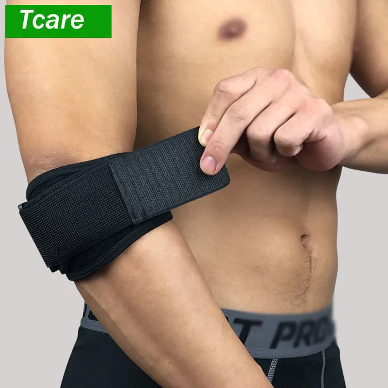 

Tcare 1Pcs Tendonitis Golf & Tennis Elbow Brace: Adjustable Forearm Compression Support Pad & Sweatband - Relieves Pain