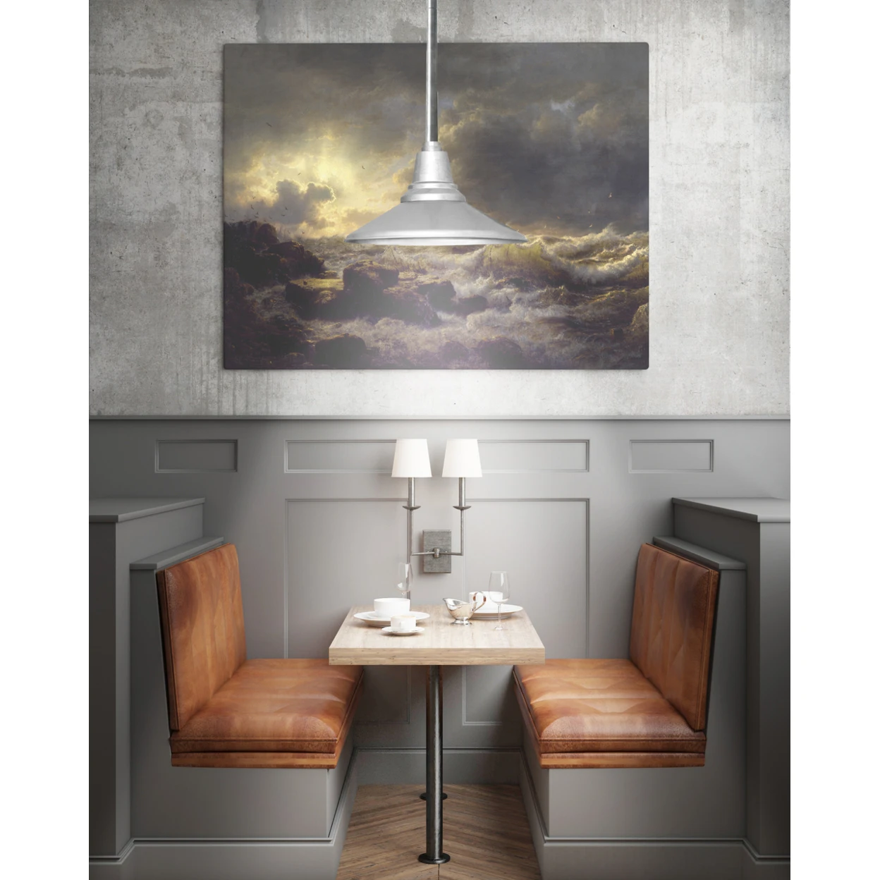 14 Calla LED Pendant Light in Galvanized Silver with Galvanized Silver Downrod (1)