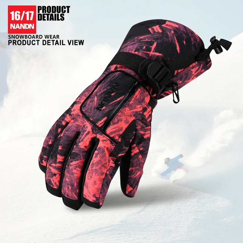 

Nandn Winter Outdoor Sports Windproof Skiing Cycling Racing Mountaineering Colorful Gloves New Men Women Gloves Waterproof L XL