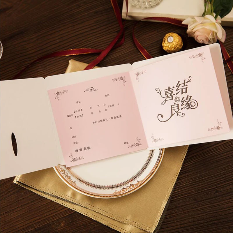 50 pieces/lot) Korean Style Pop Up Butterfly Wedding Invitation Card Printable& Customize White Marriage Cards IC026