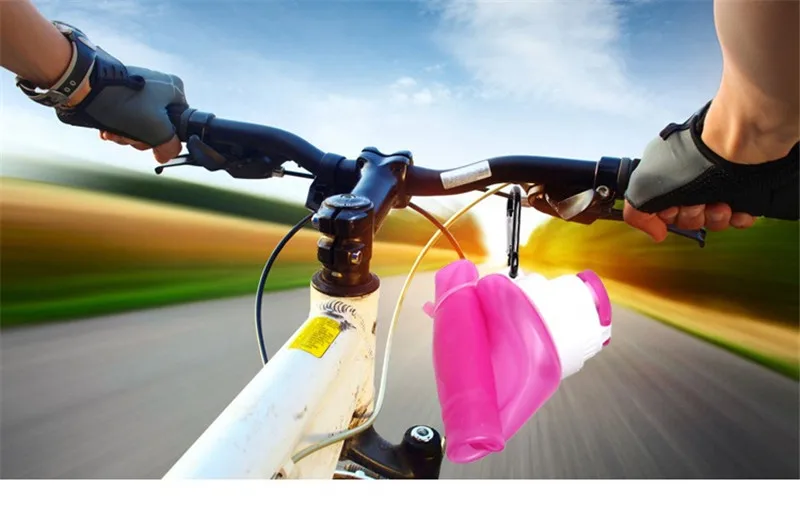 2017 500 ملليلتر الإبداعية للطي طوي سيليكون شرب الرياضات المائية زجاجة التخييم السفر بلدي البلاستيك دراجة زجاجة