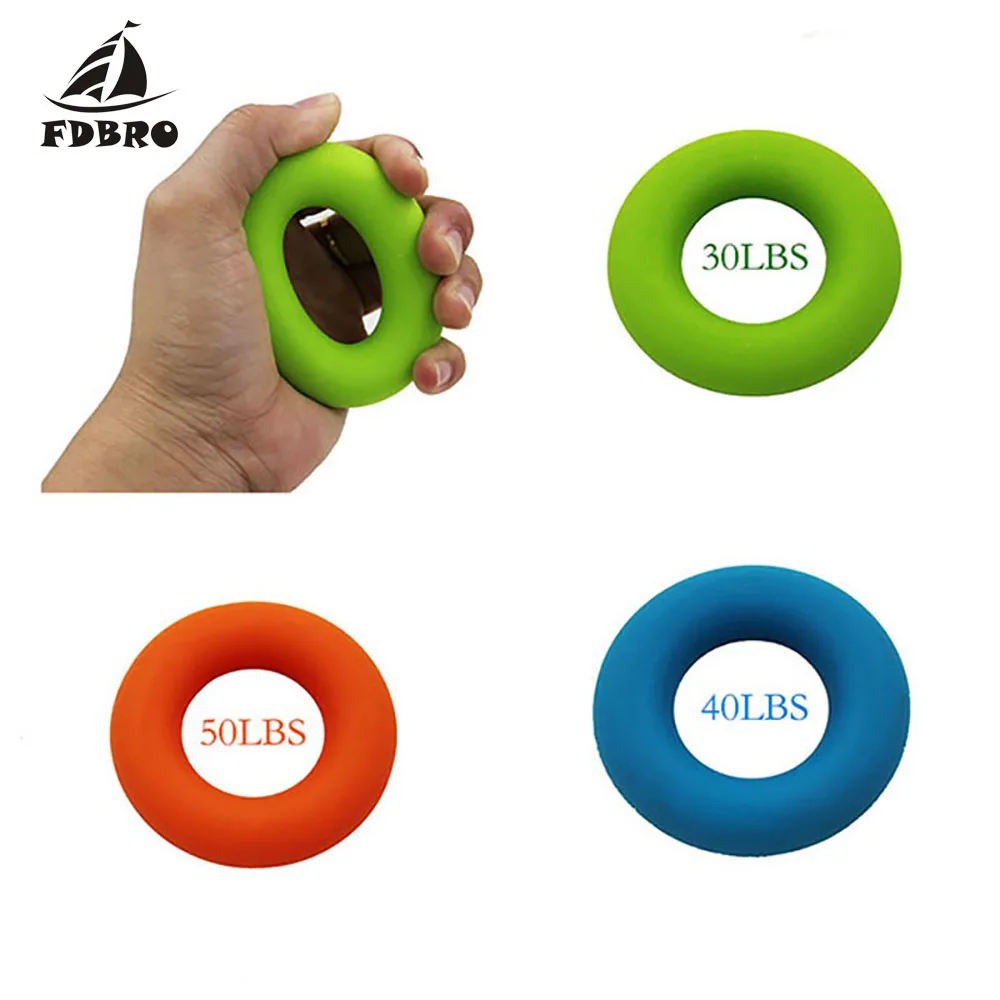 

FDBRO Silicone Hand Grip Ring Finger Trainer Exerciser Gripper Wrist Muscle Power Training Fitness Gym Strength Finger Ring