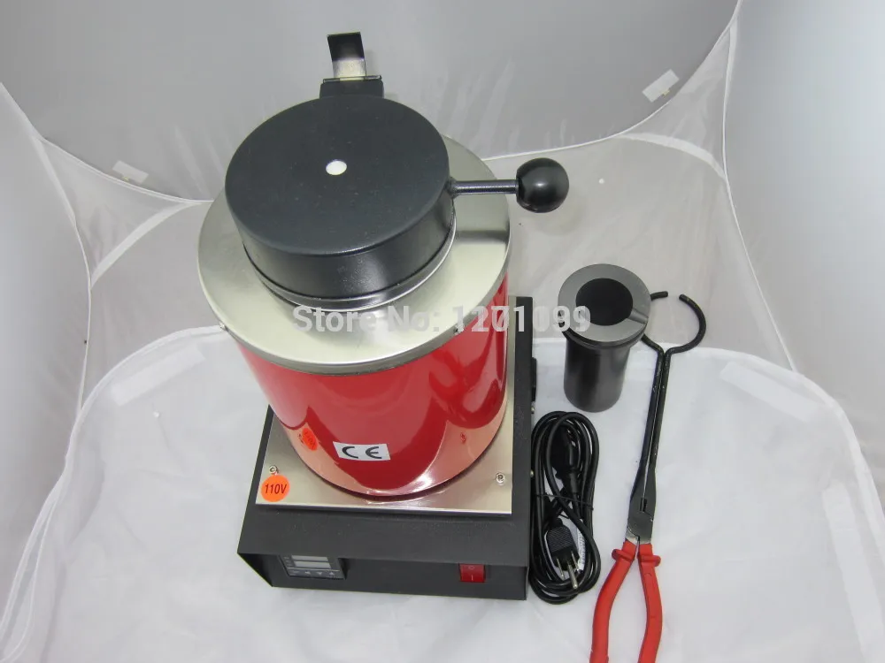 2KG CAPACITY GOLD ELECTRIC MELTING FURNACES WITH 1PC GRAPHITE CRUCIBLE
