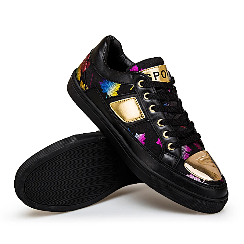 Fine Zero/Осенняя Новинка; Мужская обувь для скейтборда; обувь на плоской подошве с разноцветным принтом и металлическим низким верхом; индивидуальная уличная спортивная обувь