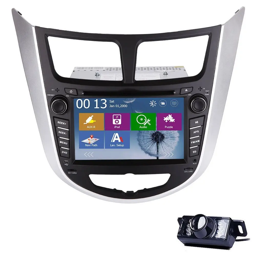 2 din 7 GPS Car font b Radio b font Stereo DVD Player for Hyundai Verna
