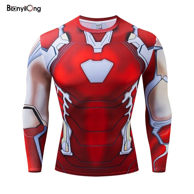 

Avengers 4 Iron Man MK85 3D Printed T shirts Men Compression Shirts Raglan Sleeve 2019 Long Sleeve Cosplay Costume Tops Male