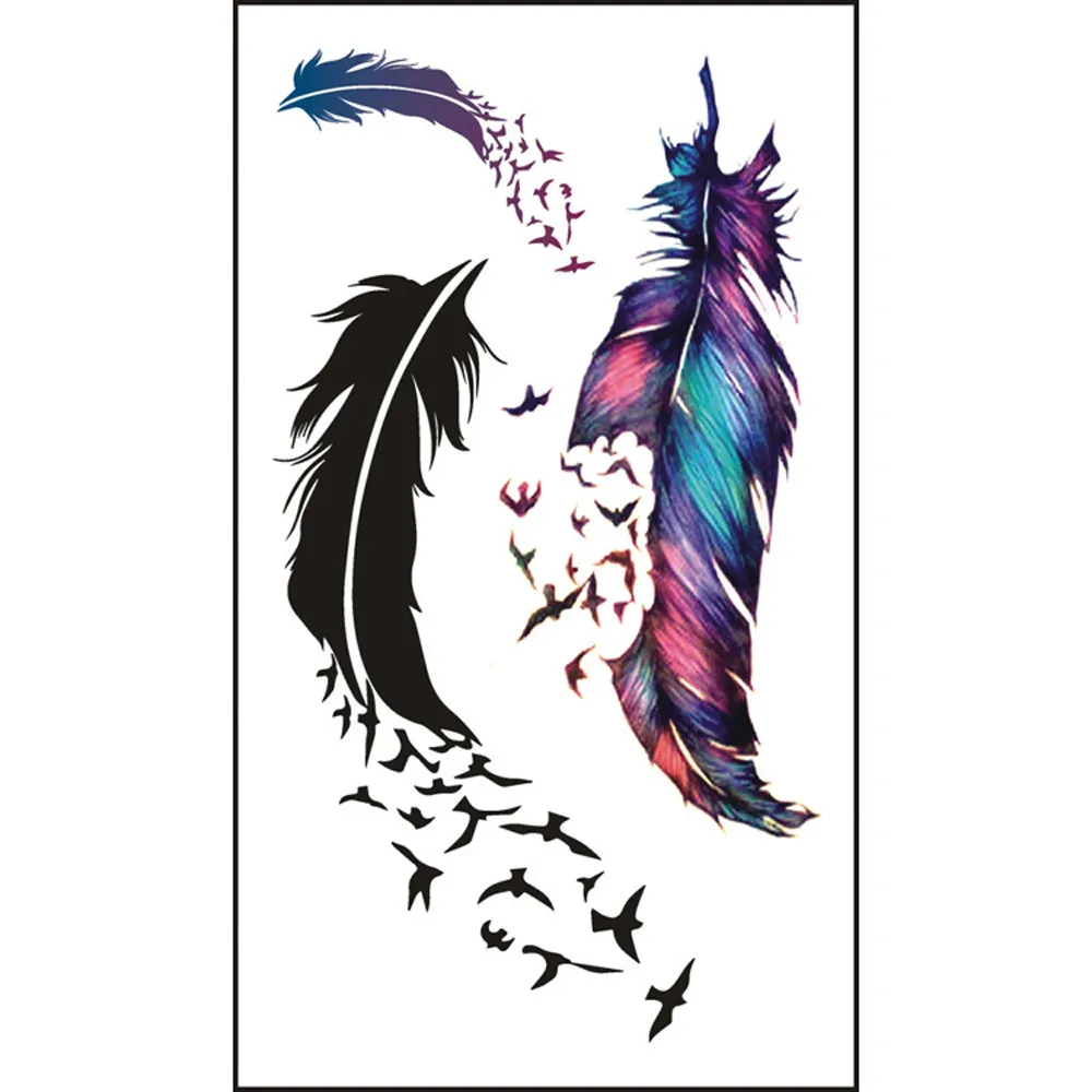 

5Pcs 3D Feathers Temporary Tattoo Sticker Waterproof Body Art Fake TattooThe flash Boys And Girls Stickers Make Up Tool L58