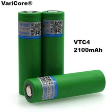 VariCore натуральная 3,6 V 18650 VTC4 2100 mAh батарея высокой емкости для электронных сигарет US18650VTC4 30A