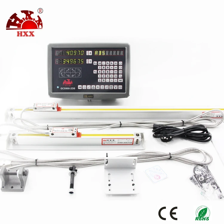 

2017 free shipping HXX 2 axis digital readout display 2 dro kits with 2pcs 5u linear scale 50mm-1000mm for mill lathe machines