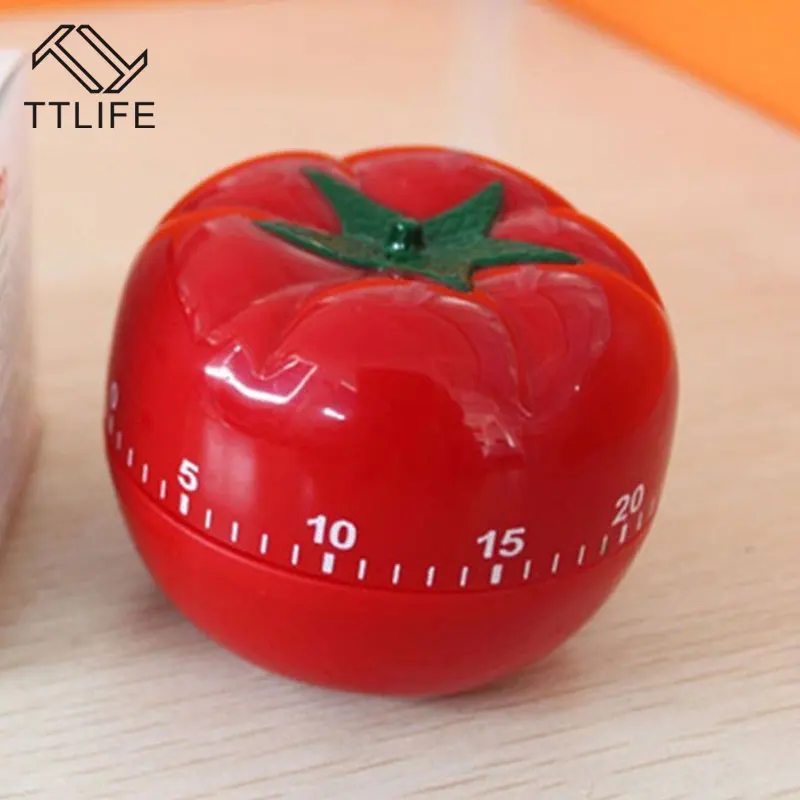 TTLIFE 1 60min 360 Degree Rotating Tomato Shape Kitchen Timer Cooking