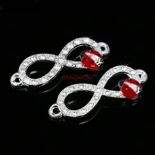 JAKONGO покрытая серебром эмаль Божья коровка Кристалл Бесконечность Разъемы для изготовления ювелирных изделий браслет аксессуары DIY ремесло 33x11 мм