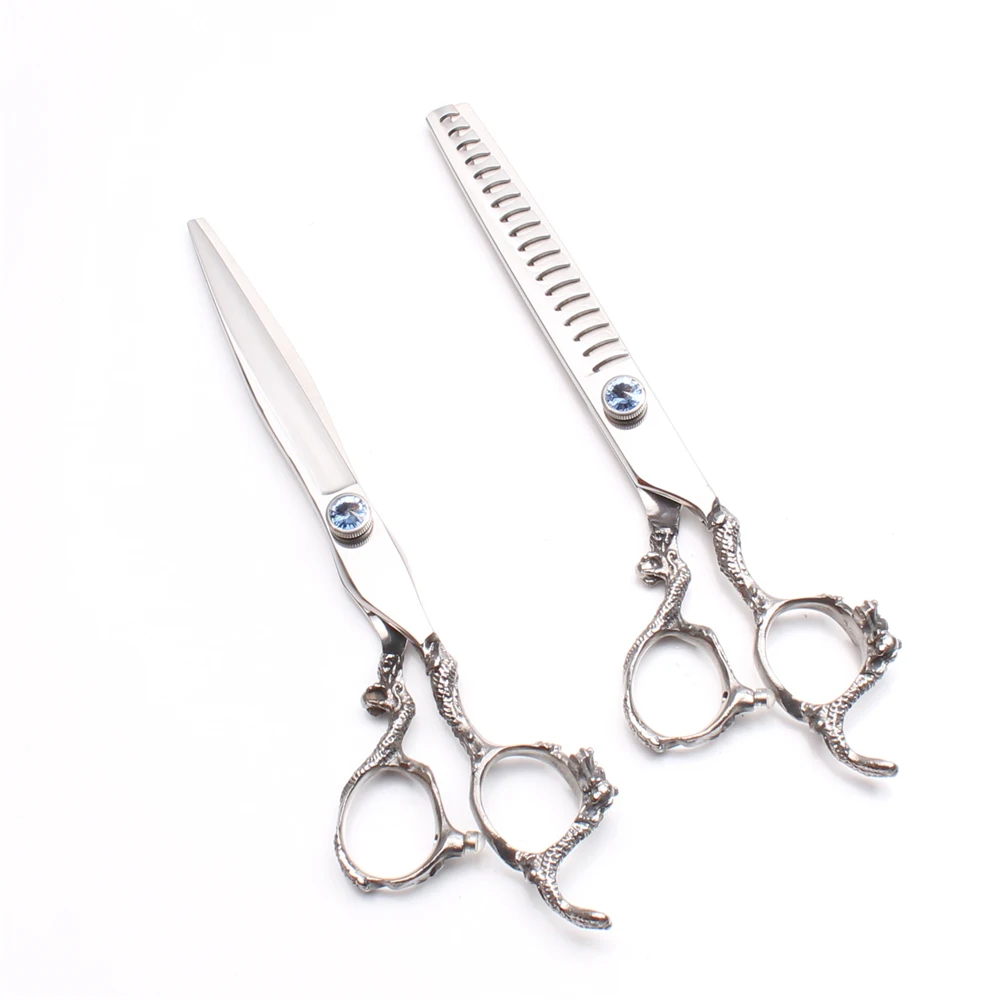 

7" JP 440C Engraving Logo Professional Pet Scissors Cutting Shears Thinning Shears Grooming Scissors Cats Dog Scissors DIY C9006