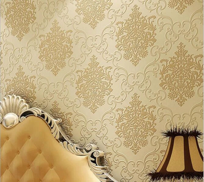 kwaliteit Europese reliëf damast behang|damask wallpaper|quality wallpaper - AliExpress