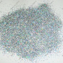 1/6"(0,4 мм) 015 Голографический лазерный, серебристый блеск для ногтей Пыль порошок для ногтей искусство украшения и блестки для ногтей