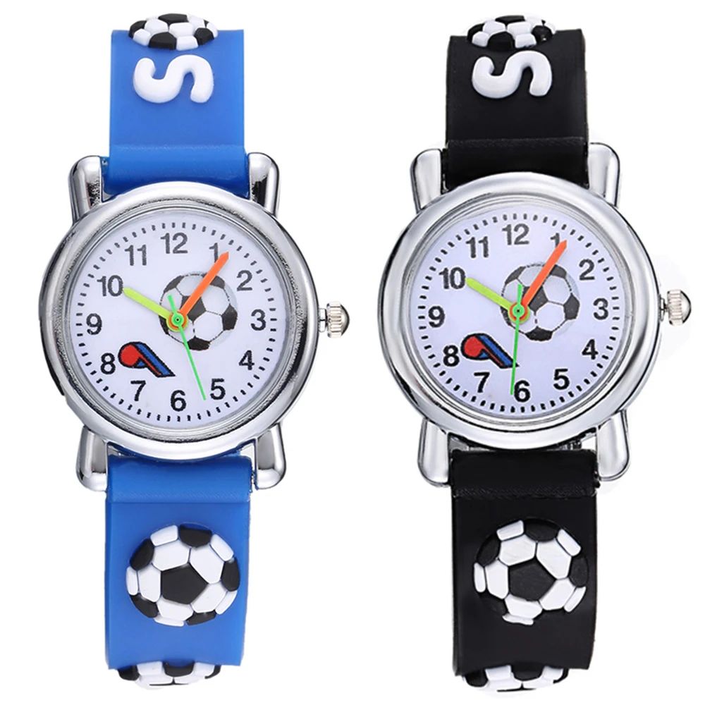 Милые силиконовые Футбольные Детские часы с милым мультяшным рисунком для мальчиков и девочек, наручные часы с маленьким футбольным ремешком, детские часы Montre Enfant