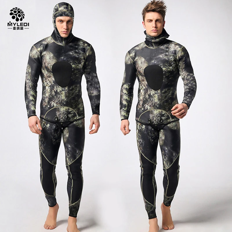 

MYLEDI Neoprene Diving Suit 3MM Spearfishing Wetsuit Snorkeling Swimsuit Split Suits Combinaison Surf Wetsuit Scuba Swimwear