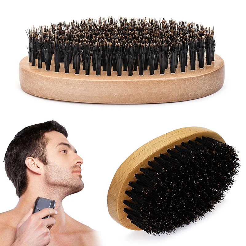 Buy 1PCS Beard Brush Comb Oval Shape Wood Handle Hair Care Styling Man