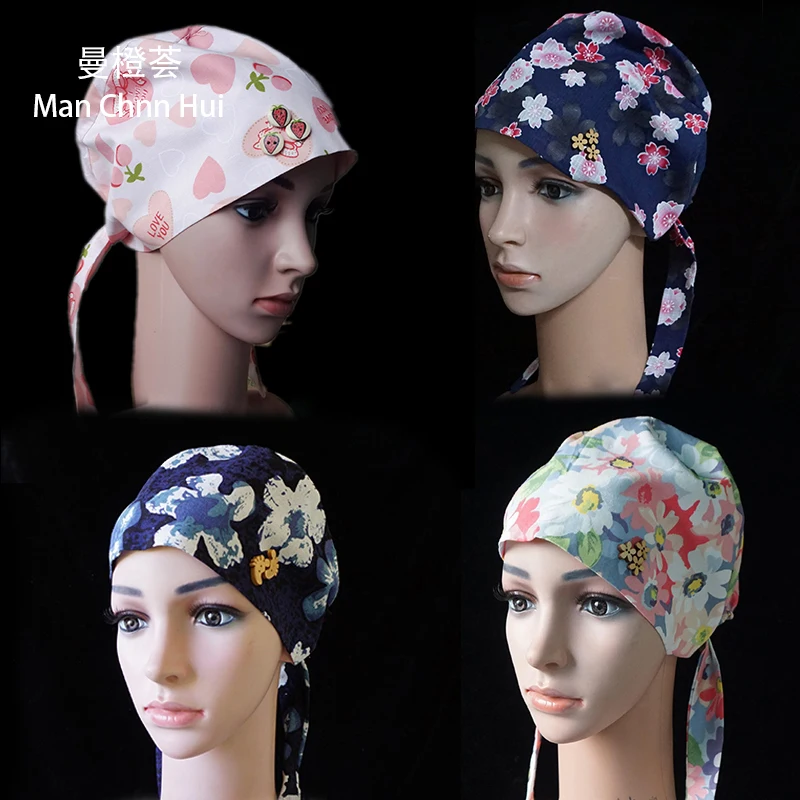 

New arrival Women's Medical Hat Dome100% Cotton Operating Room Lab Beauty Salon Doctor Nurse Hat Fashion Breathable Surgery cap