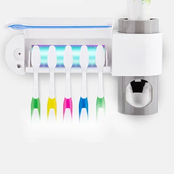 

2 in 1 EU/US Plug Toothpaste Squeezers UV Toothbrush Sterilizer Holder Auto Toothpaste Squeezers Dispenser Bathroom Products