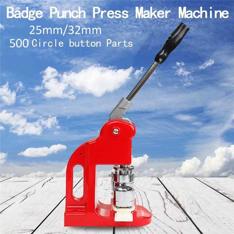 

Button Maker Main button badge making machine including 1-1/2" 25mm size mould+500 Plastic Badge Buttons Material