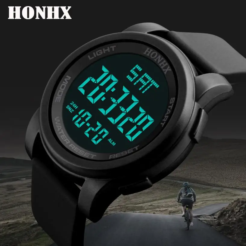 

Luxury men Watches Fashion Military Waterproof Men's Boy LED Digital Stopwatch Date Rubber Sport Wrist Watch Masculino Reloje #D