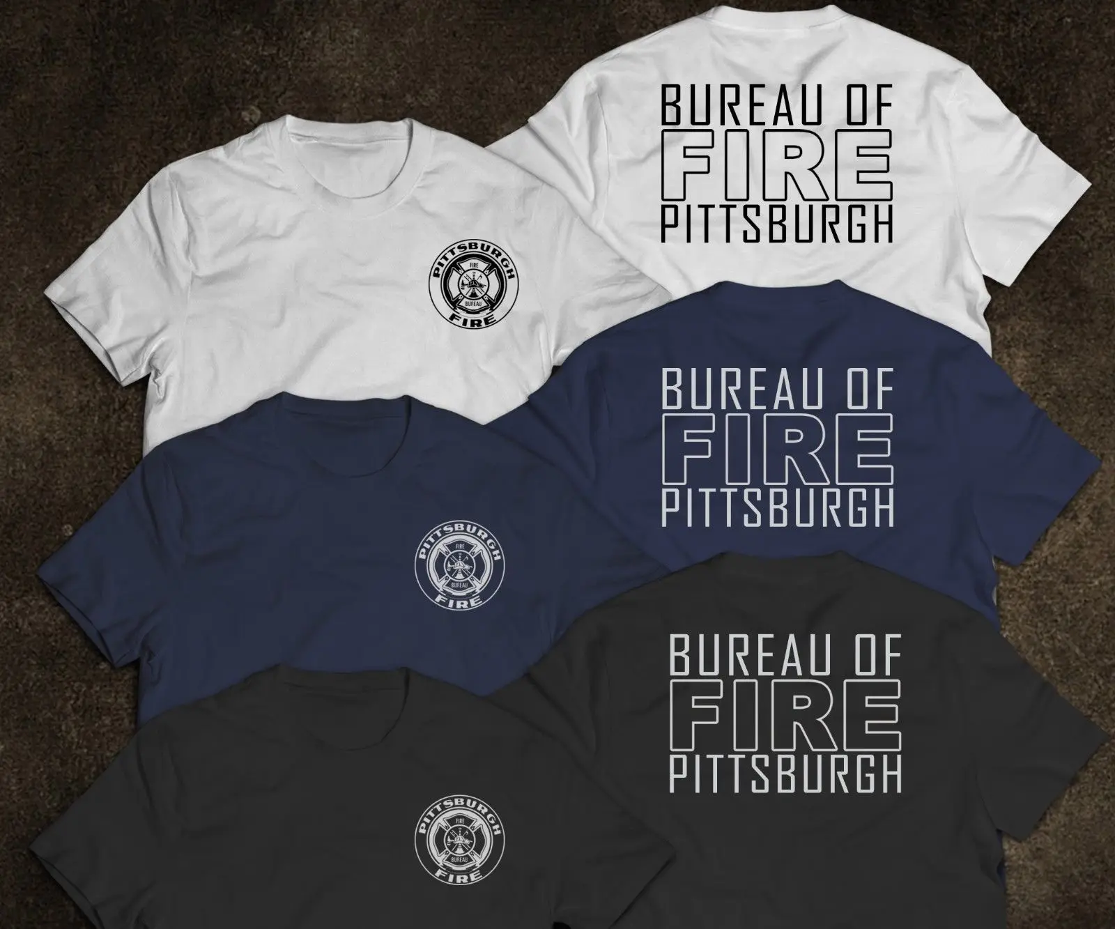 

Bereau Pittsburh Firefighter Fire Department Rare Fire T-Shirt harajuku mens t shirts fashion 2019