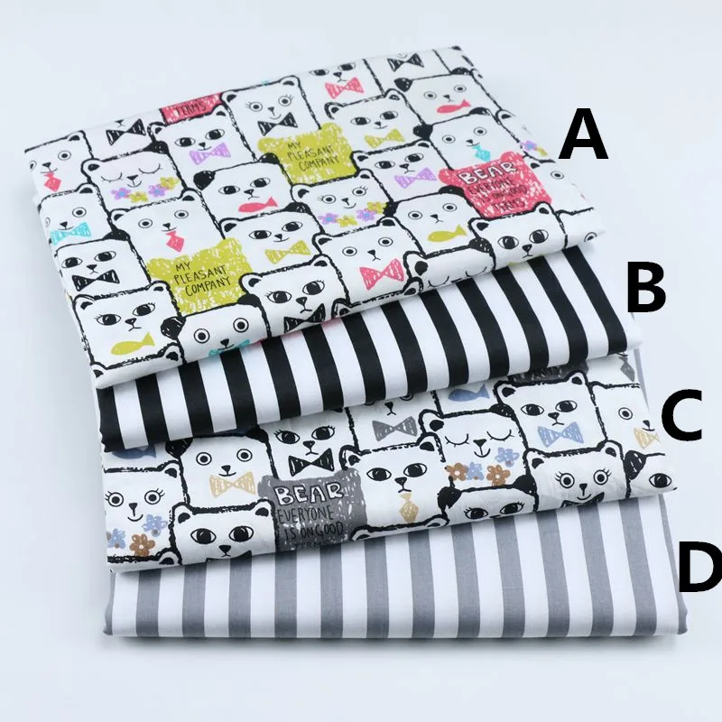 

160CM*50CM color CAT nursery cotton fabric sewing baby cloth infant linens kids bedding fabric cushion patchwork sewing tissue