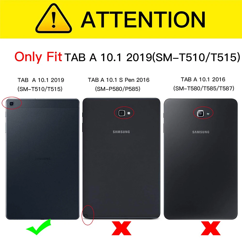 Чехол для Galaxy Tab A 10,1,, SM-T510, SM-T515, 10,1 дюймов, защитный чехол из искусственной кожи с магнитной подставкой, умный чехол с рисунком