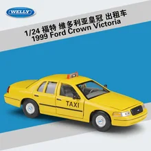 WELLY 1:24 Масштаб высокий симулятор Ford Crown Victoria Nypd полиция \ такси Модель автомобиля игрушки литые автомобили Металл мальчик игрушки коллекция