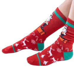 Рождественский Подарок Смешной 3d принт Графический Санта высокие эластичные праздник праздновать милые носки Хорошее качество модные