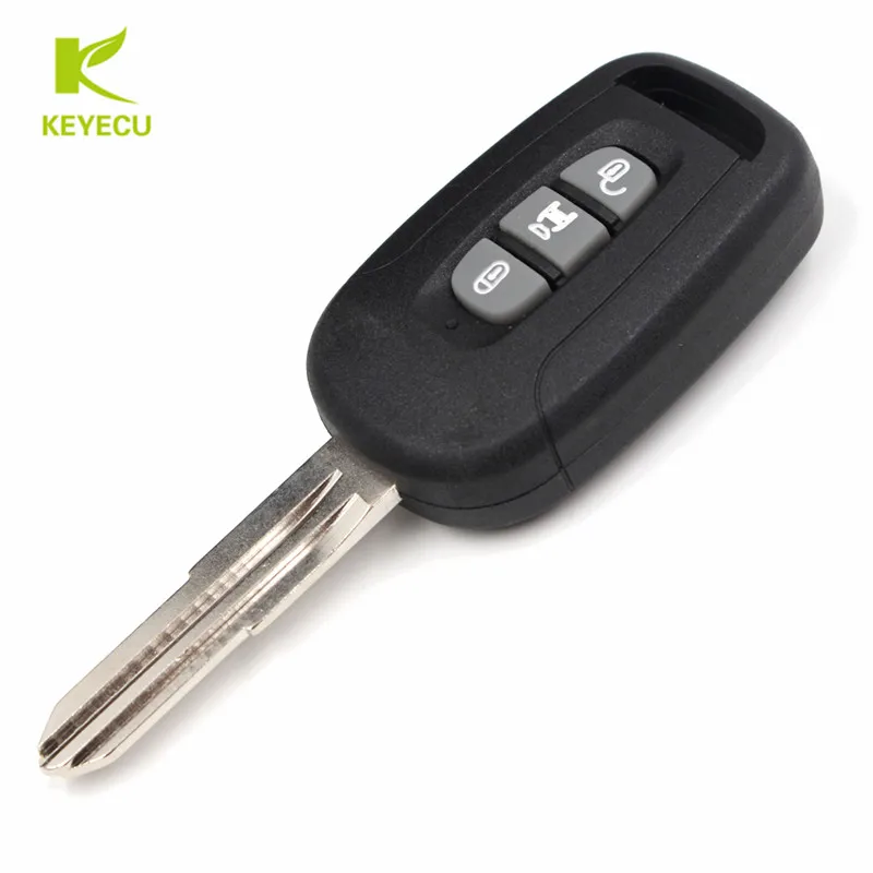 

KEYECU New Uncut Remote Control Key Shell Case Fob 3 Buttons for Chevrolet Captiva W/ Rubber Pad