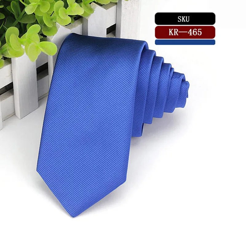 KR456-477, 6 см, брендовые, полиэфирные, шелковые галстуки, мужские, тонкие, обтягивающие, узкие, костюмы, галстук, однотонный, желтый, красный, темно-синий, фиолетовый, вечерние галстуки - Цвет: STKR 465