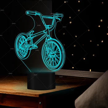 

3D LED BMX Night Light 7 Colors Change Bicycle Shape USB Bedside Table Lamp Bike Home Decor Bedroom Sleep Light Fixture Gift