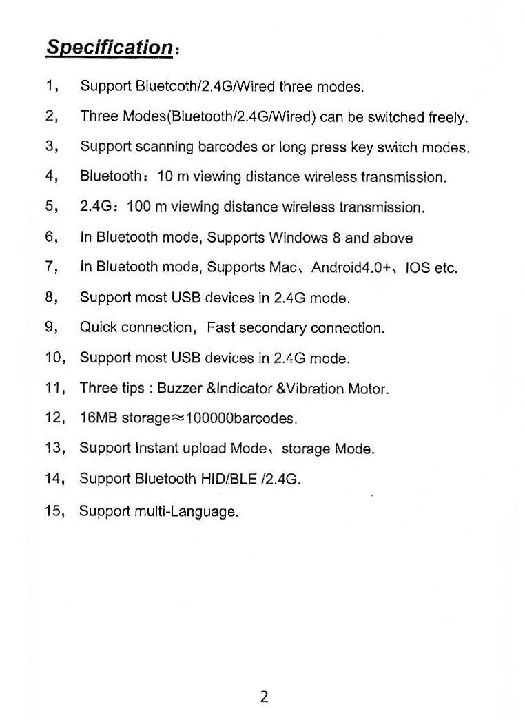 Портативный карманный беспроводной Мини 2D сканер qr-код считыватель Ручной Bluetooth 2D сканер штрих-кода для Android IOS WinCE