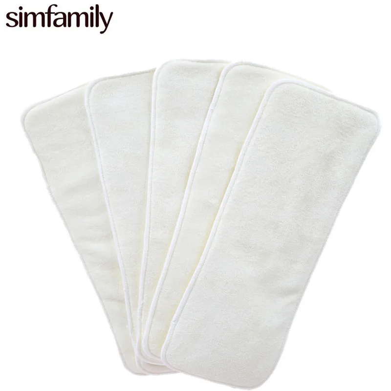 

[simfamily] 5PCS Reusable 4 Layers Bamboo Fleece Inserts for Baby Cloth Diaper Babies Changing Nappy insert 13.5*35CM Wholesales