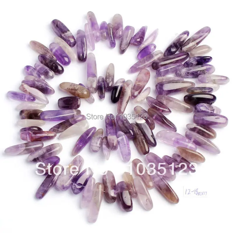 

Free Shipping 12-18mm Pretty Amethysts Stick Shape Loose Beads Strand 15" DIY Creative Jewellery Making w46