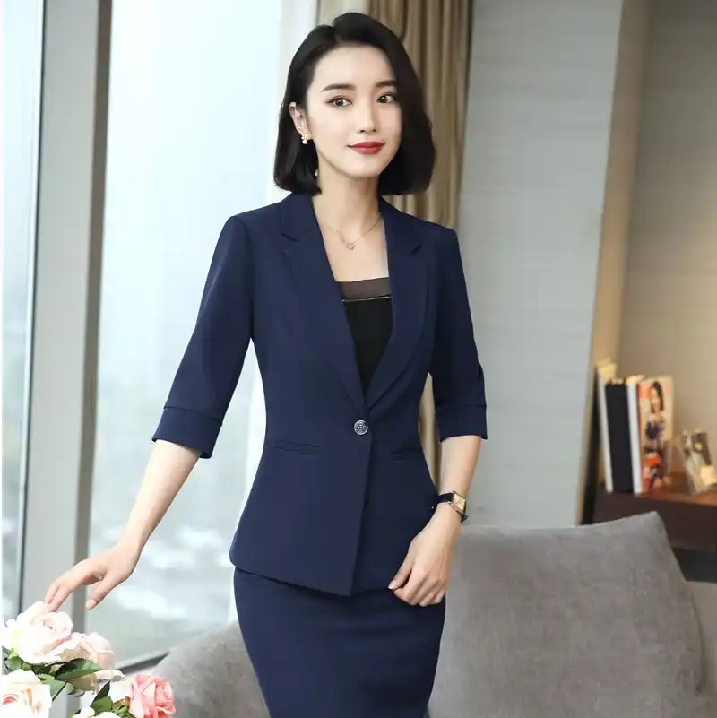 ladies navy summer jacket