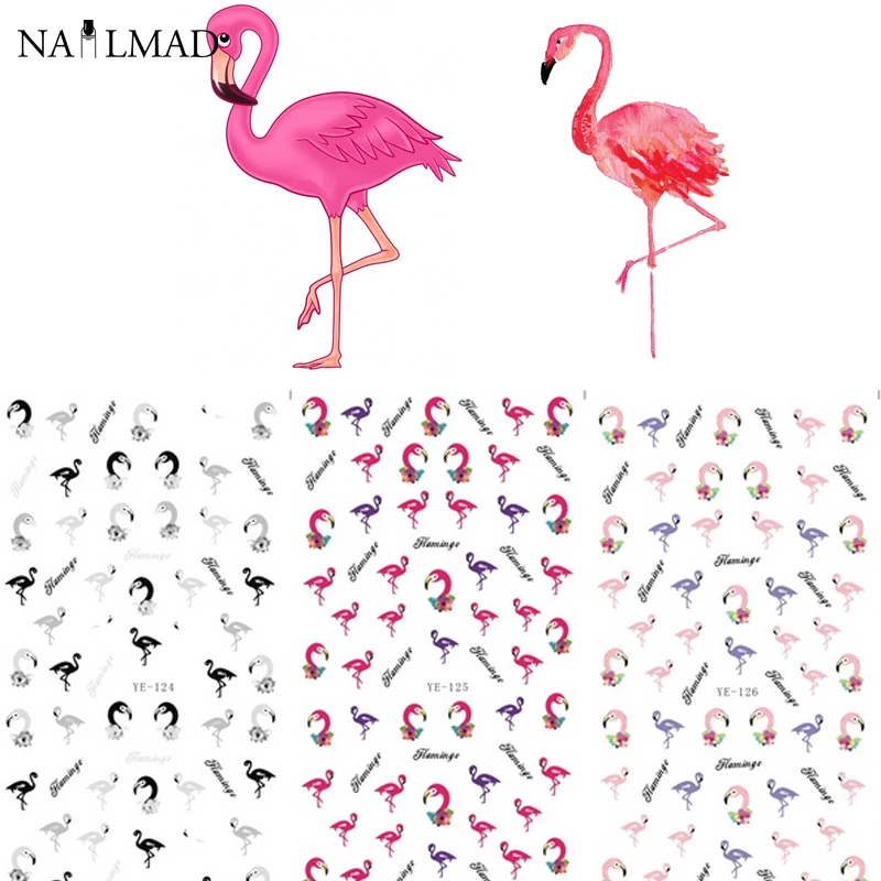 1 лист переводные наклейки для ногтей с фламинго|nail sticker|decal transfertransfer sticker |
