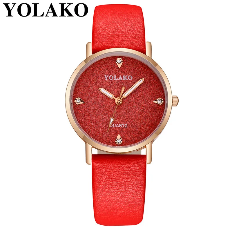 YOLAKO, женские часы с браслетом, Ретро дизайн, женские повседневные романтические кварцевые часы с кожаным ремешком, звездное небо, аналоговые наручные часы, NY15 - Color: H