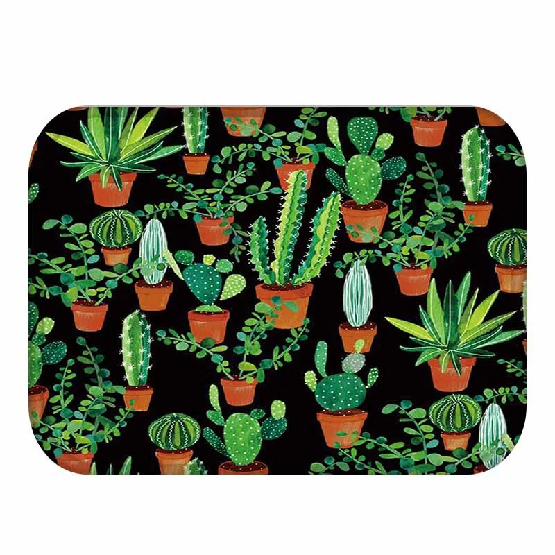 

1pcs 40*60cm Flower Leaf Cactus pattern Anti-Slip Suede Carpet Door mats doormat Outdoor Kitchen Living room Floor Mat Rug 48172
