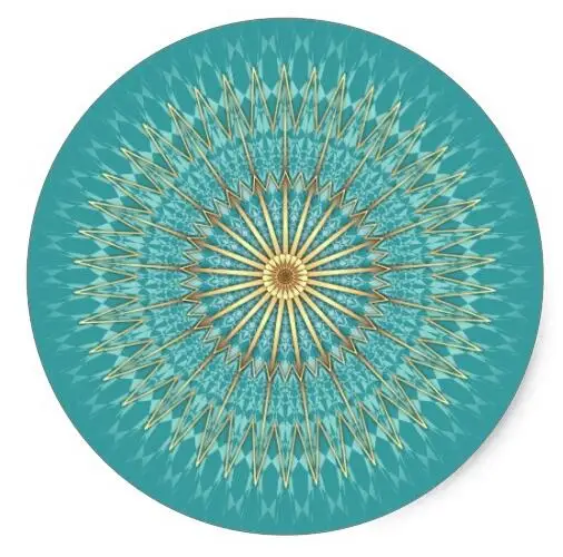 

1.5inch Turquoise Gold Mandala Pattern Classic Round Sticker