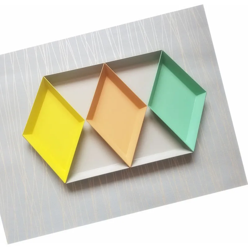 Геометрический металлический ромбовидный шестиугольный лоток