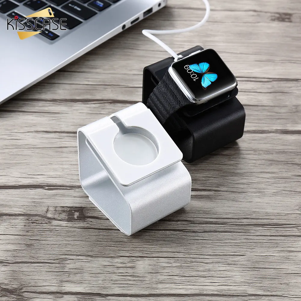 

KISSCASE Universal Aluminium Metal Stand Holder For Apple Watch Charging Support For iWatch Convenient Cable Hole For SmartWatch