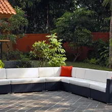 Горячая УФ-стойкие дешевые современные Ротанговые спальные диваны