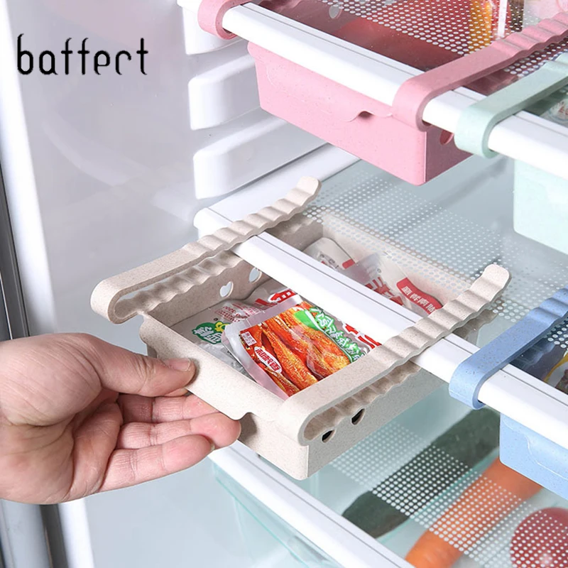 

Kitchen Refrigerator Storage Box Food Container Fresh Spacer Layer Storage Rack Pull-out Drawer Fresh Sort Organizer