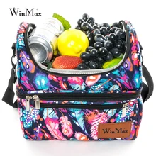 Double Decker Cooler Lunch Bags Insulated Print Waterproof Thermal Lunchbox Travel Food Picnic Bag for Women Men Bolsa Termica Double Decker Cooler Lunch Bags Insulated Print Waterproof Thermal Lunchbox Travel Food Picnic Bag for Women Men Bolsa Termica