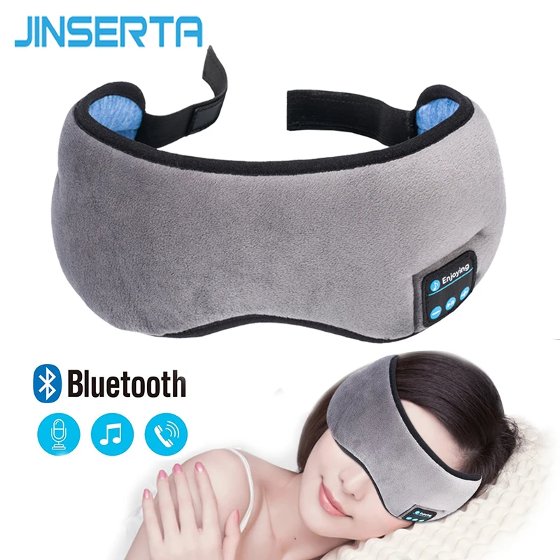 JINSERTA Беспроводные стерео Bluetooth наушники маска для сна держатель телефона мягкие наушники для сна маска для сна Музыкальная гарнитура