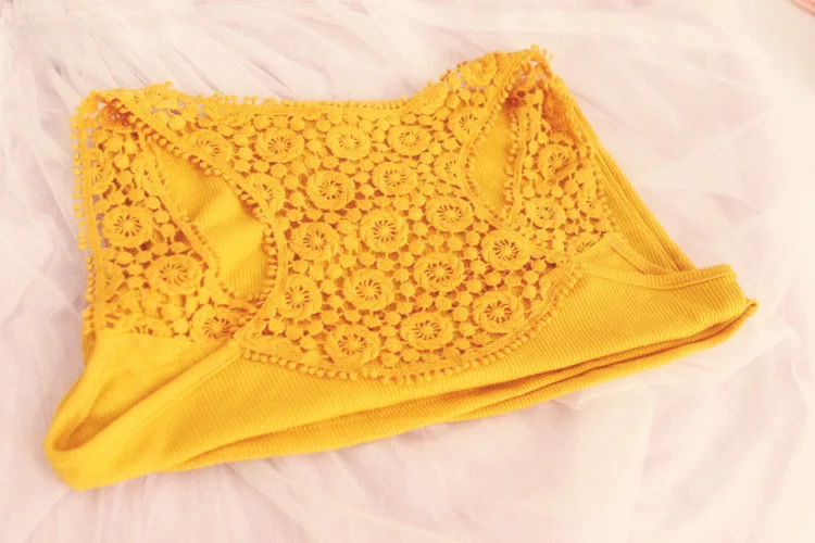 S0426 Yellow VIIANLES, сексуальный кружевной жилет, летние женские топы на бретелях, открытая жилетка, высокое качество, майка, черный топ без рукавов, Белый Топ, вязанный крючком - Цвет: S0426 Yellow