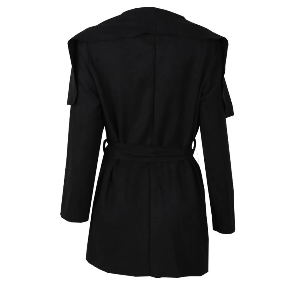 Winter Autumn Women s Long Warm Wool Coat Lapel Jacket Cardigan Overcoat Outwear