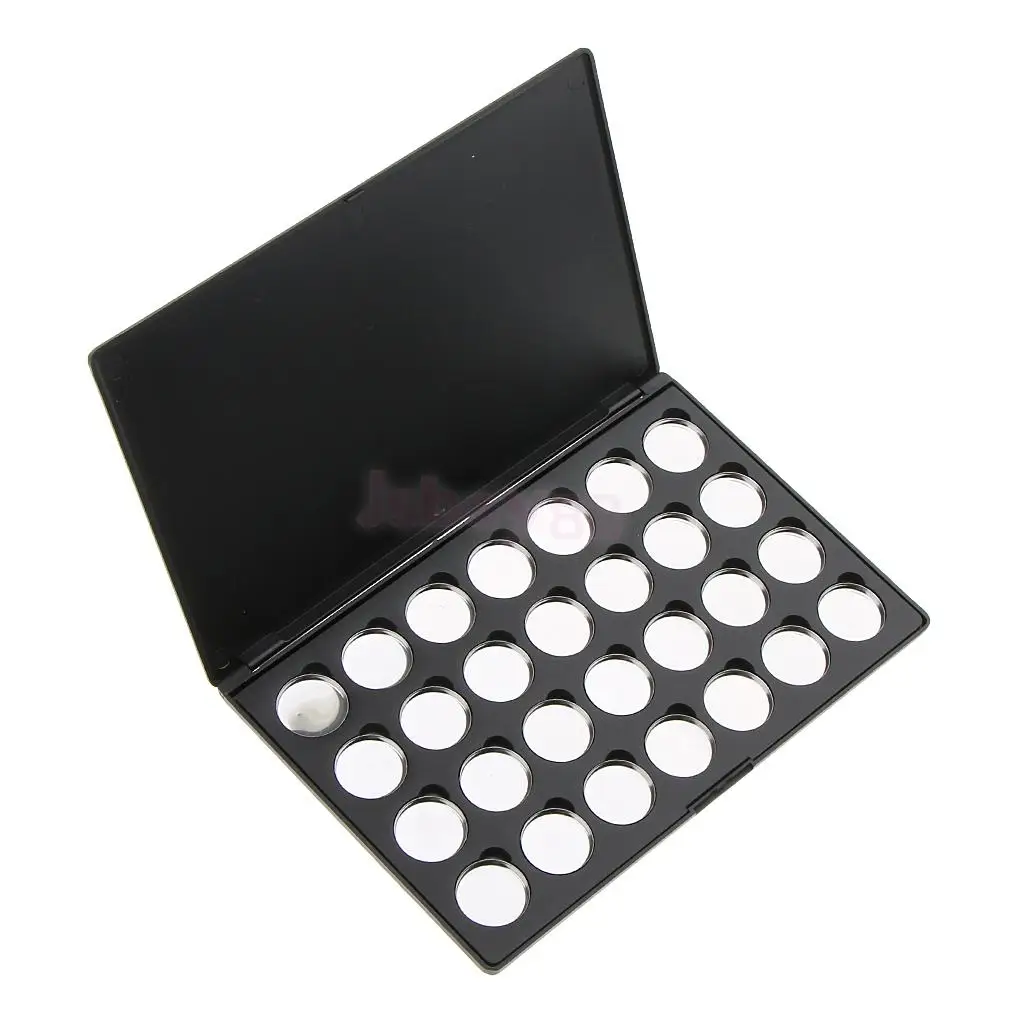 

Cosmetic Travel Magnetic Empty Palette Box Eyeshadow Powder Blusher Makeup Case Organizer with 28 Round Pans Tins Set